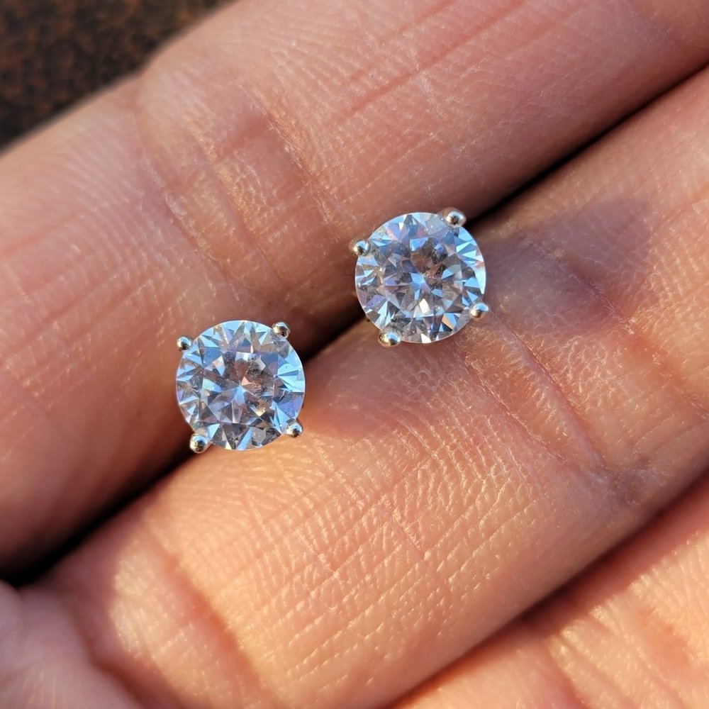 Solitaire Cz Diamond Solid 925 Sterling Silver St… - image 7